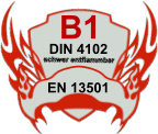 schwer entflammbar EN 13501  B1 DIN 4102
